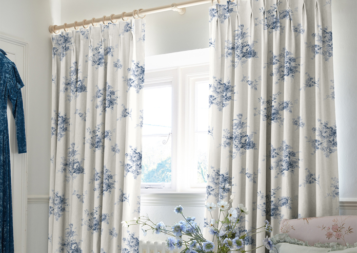 Shabby Chic by Rachel Ashwell Sunbleached Floral, China Blue - Made to Measure Curtains - Image 5